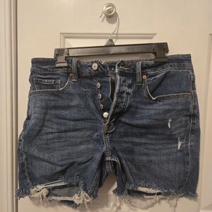Old Navy Blue Jean Shorts Distressed Cut-Off Style